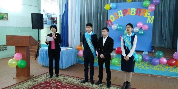 Инаугурация нового школьного Президента самоуправления и нового "Ұлан Басы" школы