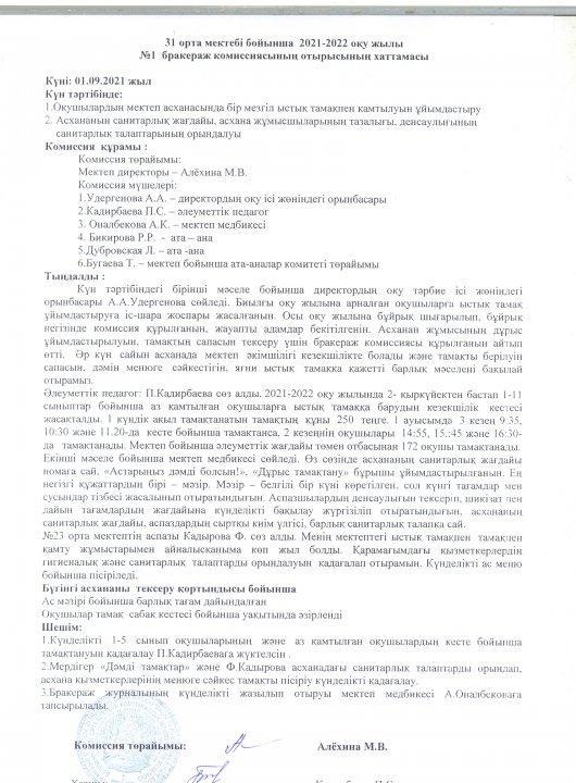 Тексеру актісінің хаттамасы