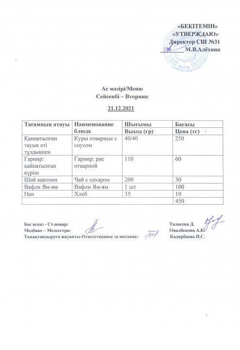 Ас мәзірі