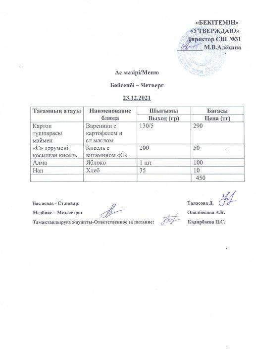 Ас мәзірі