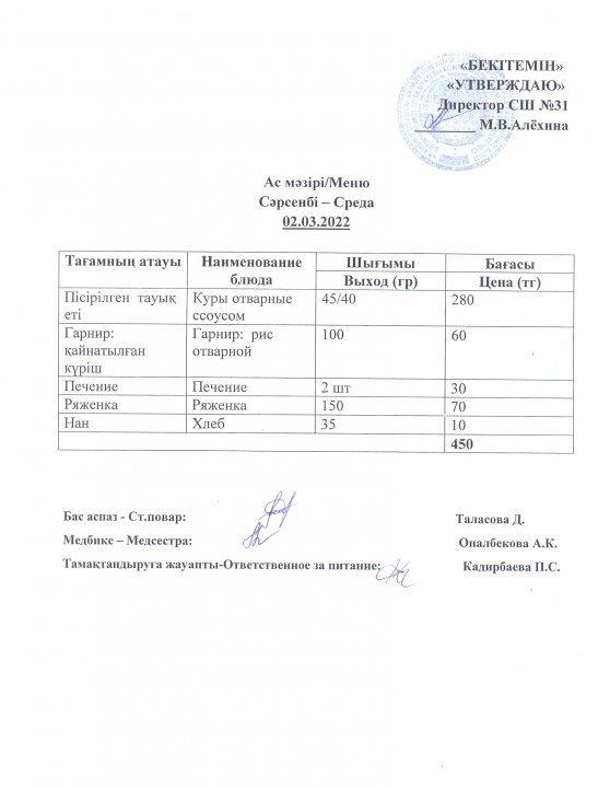Ас мәзірі