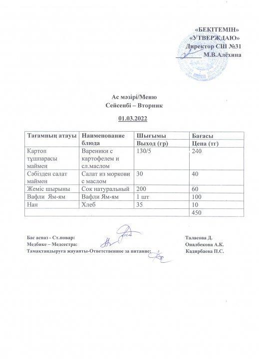 Ас мәзірі