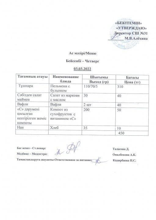 Ас мәзірі