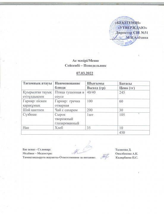 Ас мәзірі