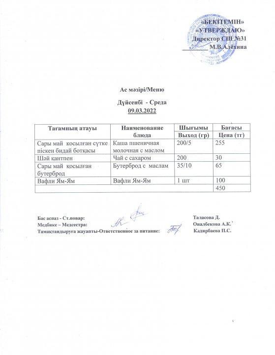 Ас мәзірі