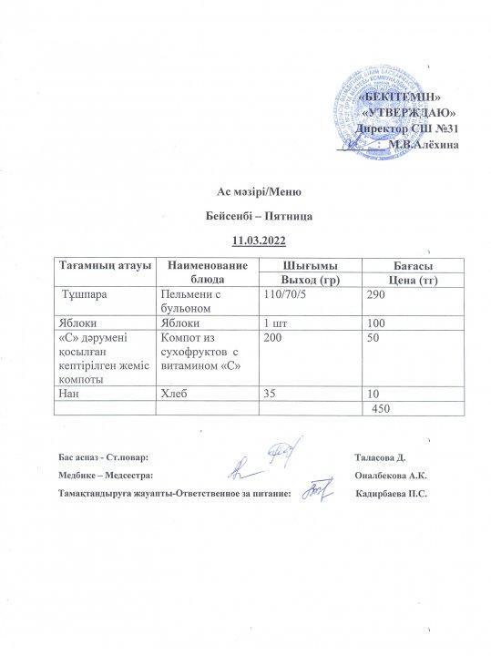 Ас мәзірі