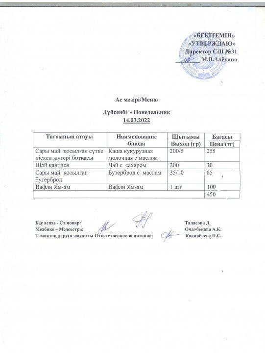 Ас мәзірі