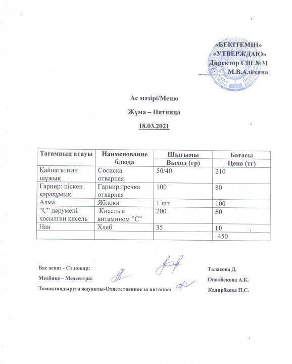 Ас мәзірі