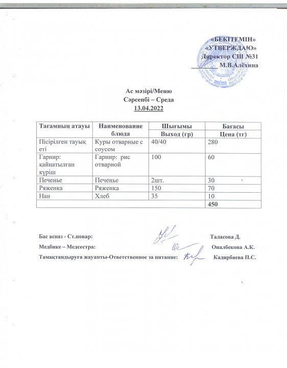 Ас мәзірі
