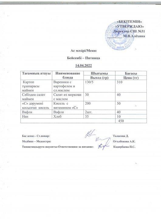 Ас мәзірі
