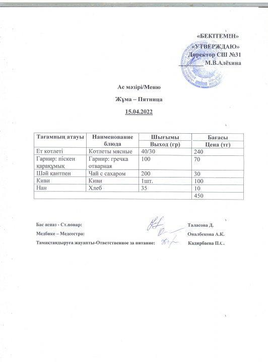 Ас мәзірі