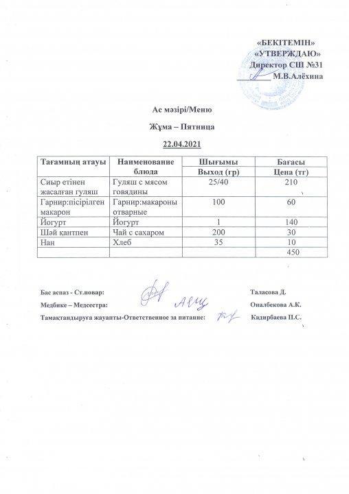 Ас мәзірі