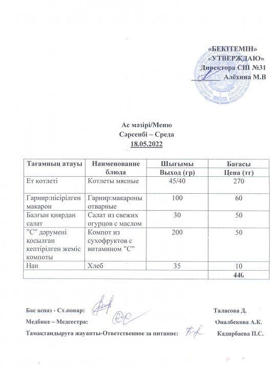 Ас мәзірі