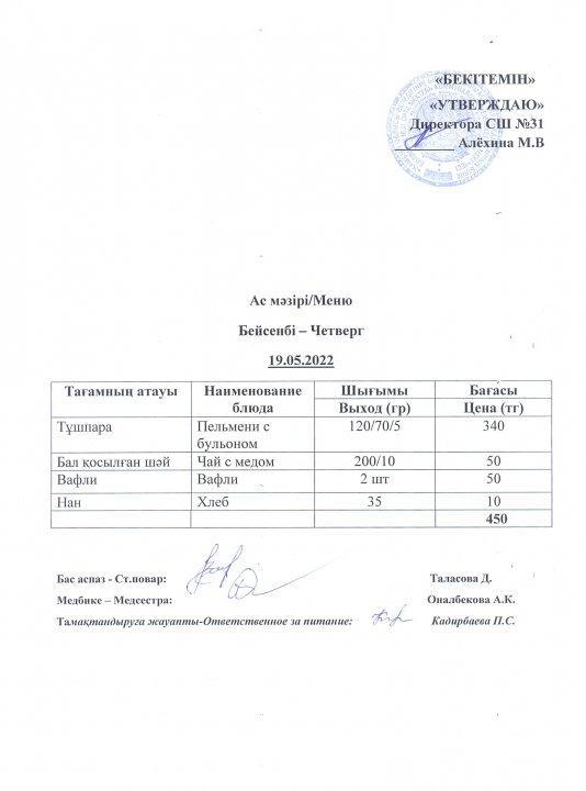 Ас мәзірі