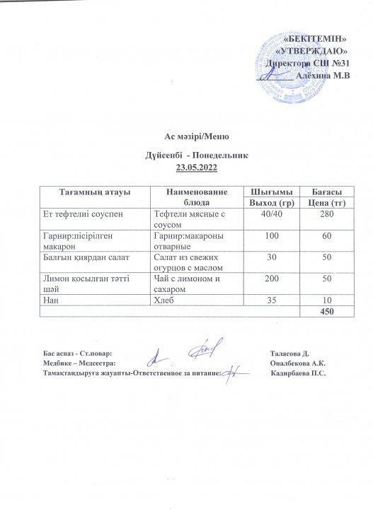 Ас мәзірі