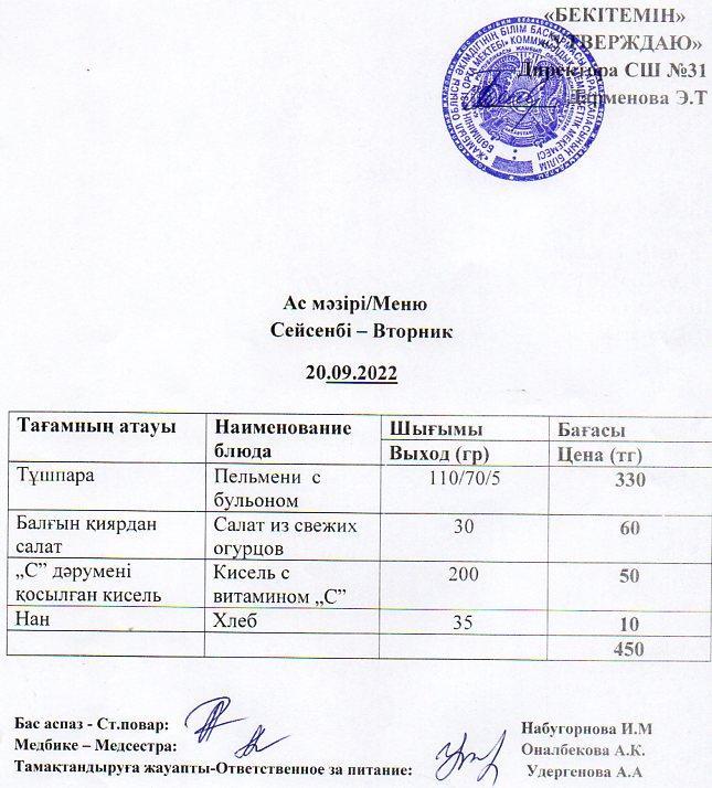 Ас мәзірі