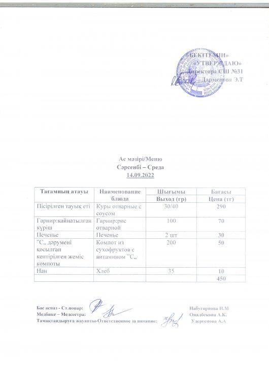Ас мәзірі