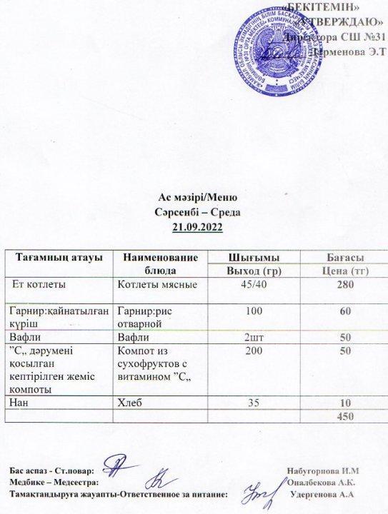 Ас мәзірі