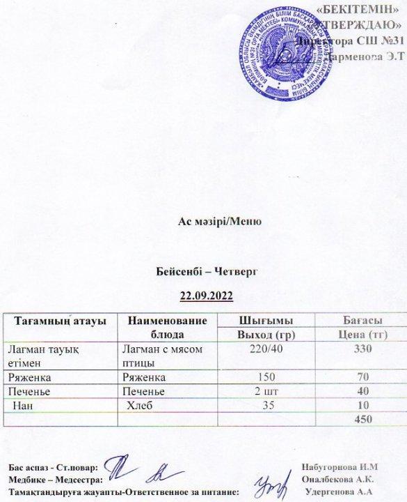 Ас мәзірі
