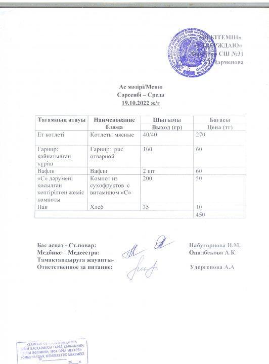 Ас мәзірі