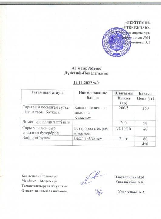 Ас мәзірі
