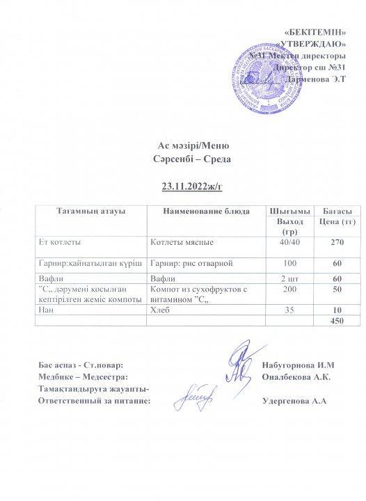 Ас мәзірі