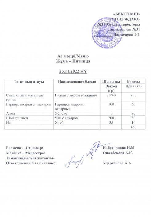 Ас мәзірі