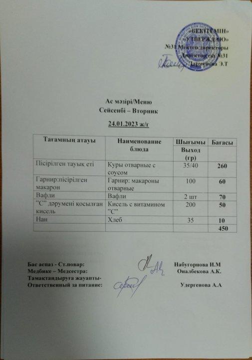 Ас мәзірі