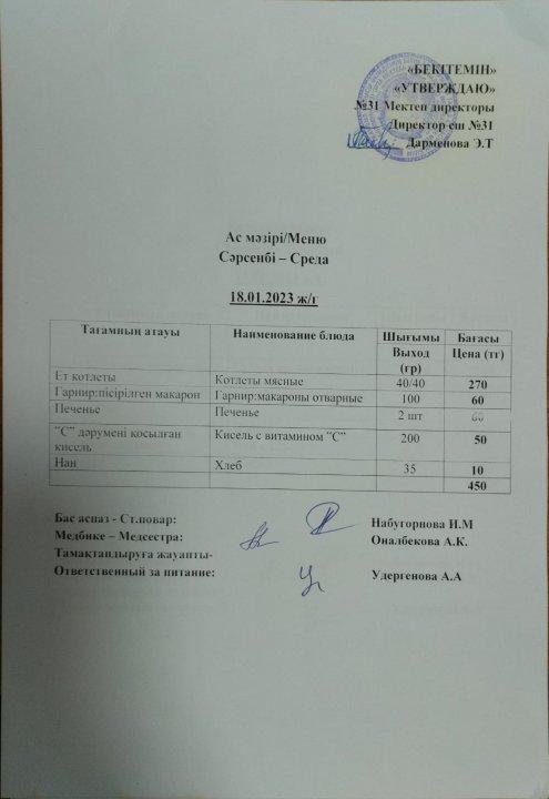 Ас мәзірі