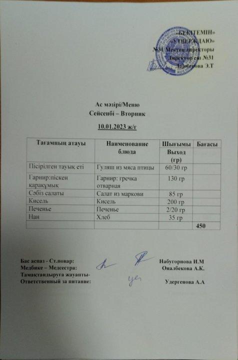 Ас мәзірі