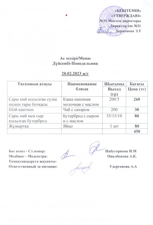 Ас мәзірі