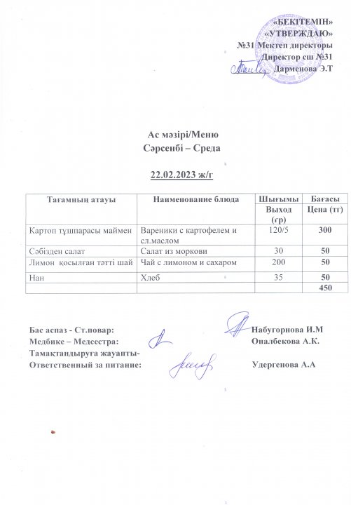 Ас мәзірі