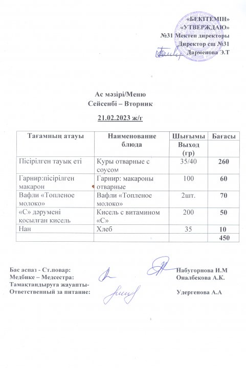Ас мәзірі