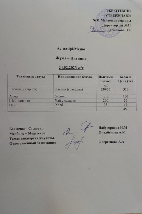 Ас мәзірі
