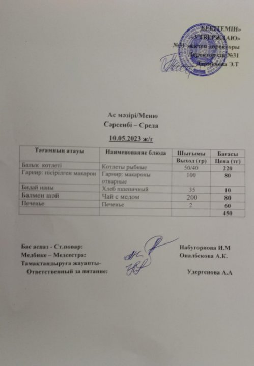 Ас мәзірі