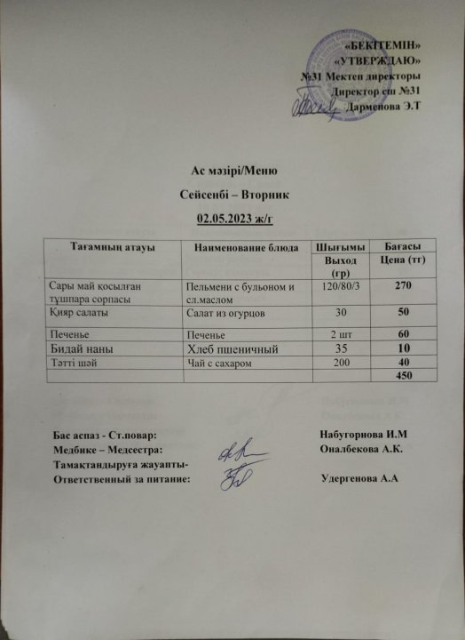 Ас мәзірі