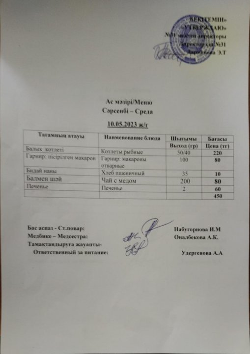 Ас мәзірі