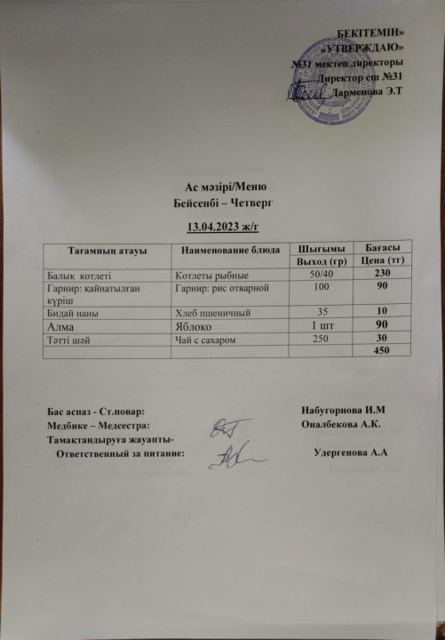 Ас мәзірі