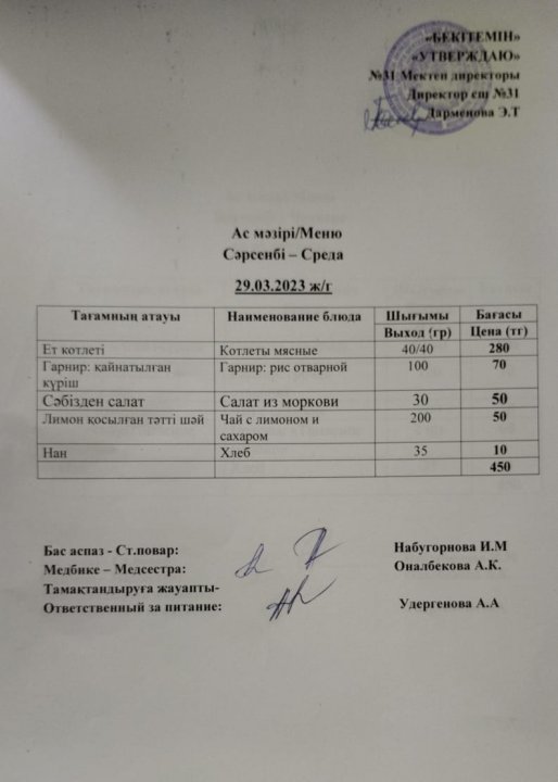 Ас мәзірі
