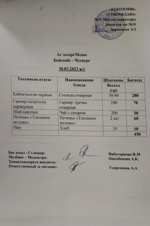 Ас мәзірі