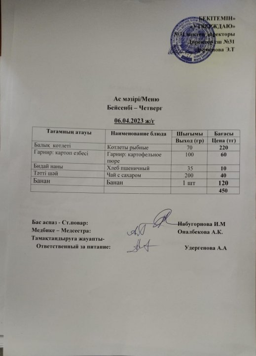 Ас мәзірі