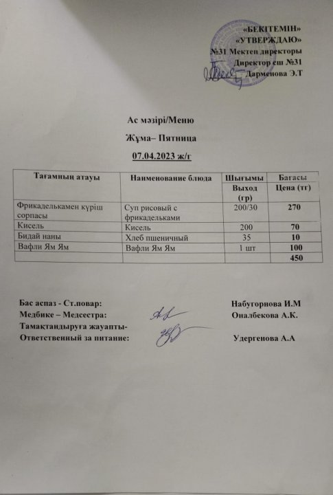 Ас мәзірі