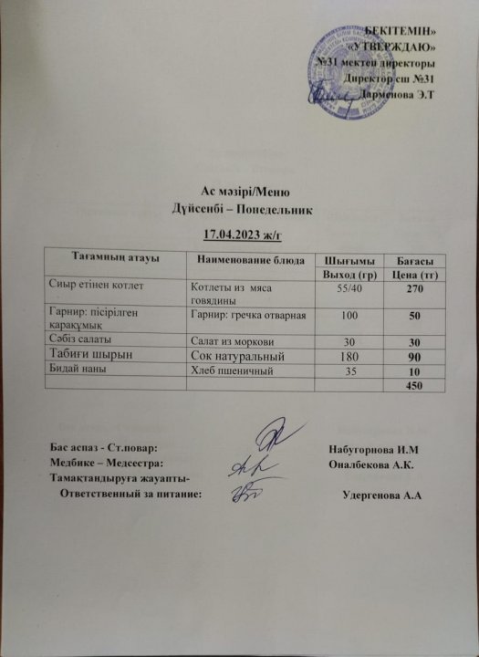 Ас мәзірі