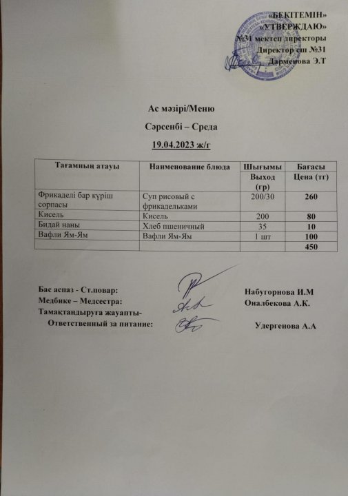 Ас мәзірі