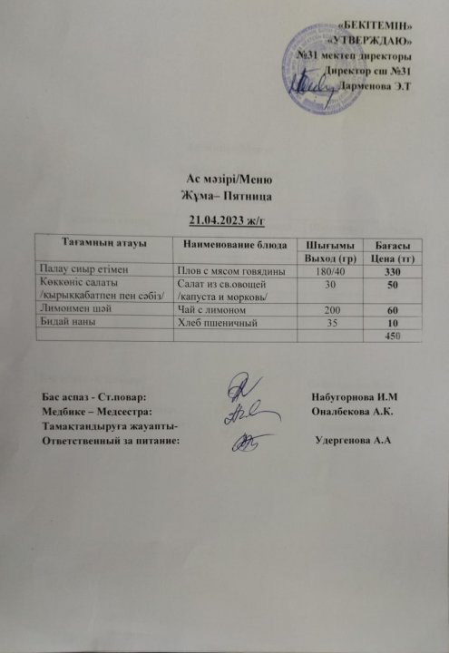 Ас мәзірі