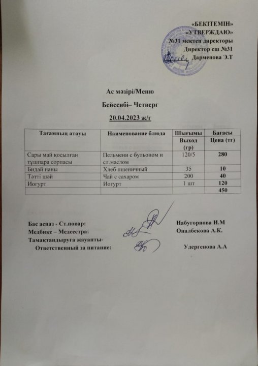 Ас мәзірі