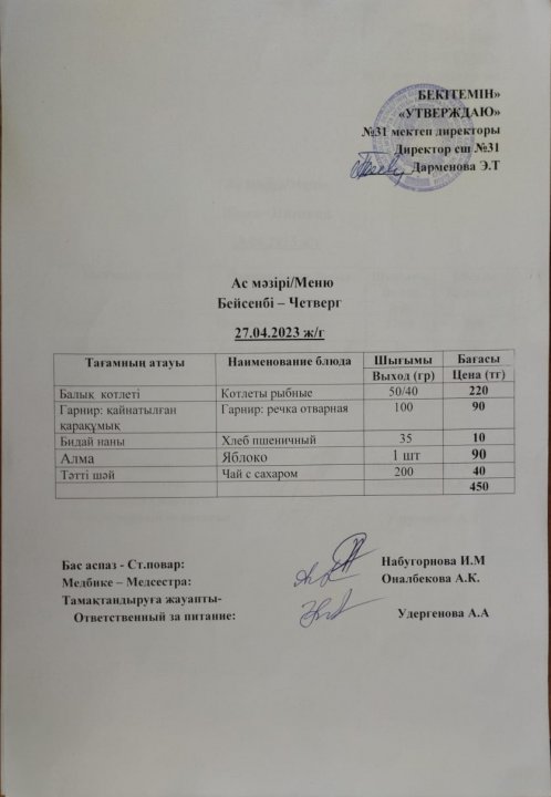 Ас мәзірі