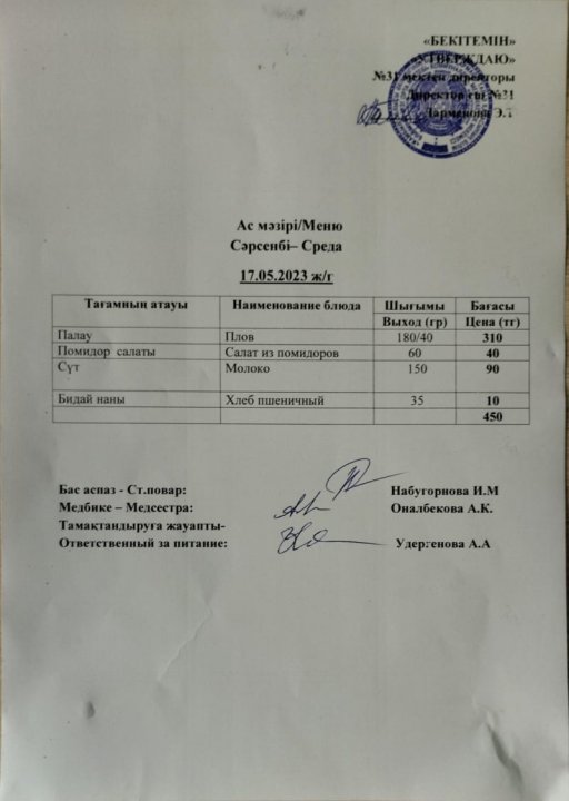 Ас мәзірі