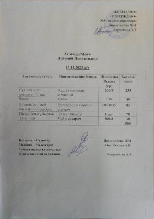 Ас мәзірі