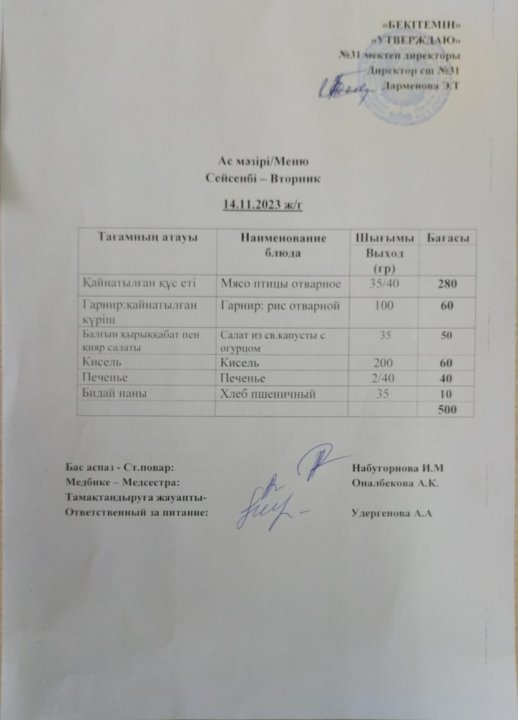 Ас мәзірі